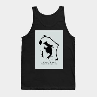 Bora Bora French Polynesia Island Map dark Tank Top